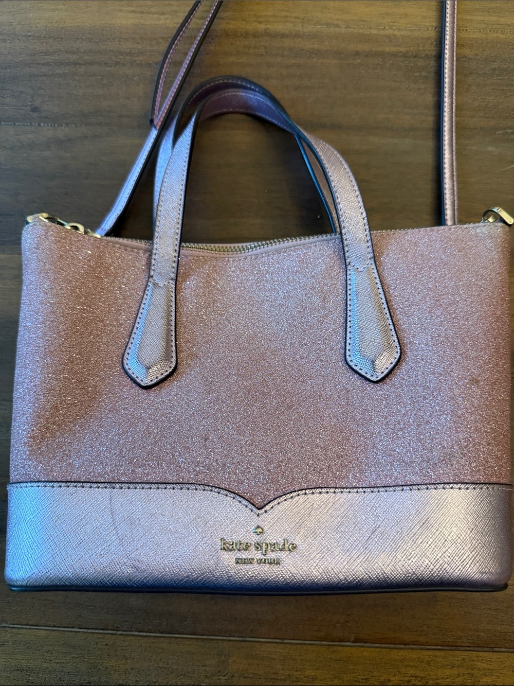kate spade Pink Glitter Tote with Top Handles - Picture 3 of 14